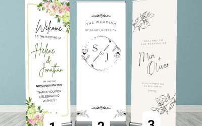 Personalised wedding roller banner poster