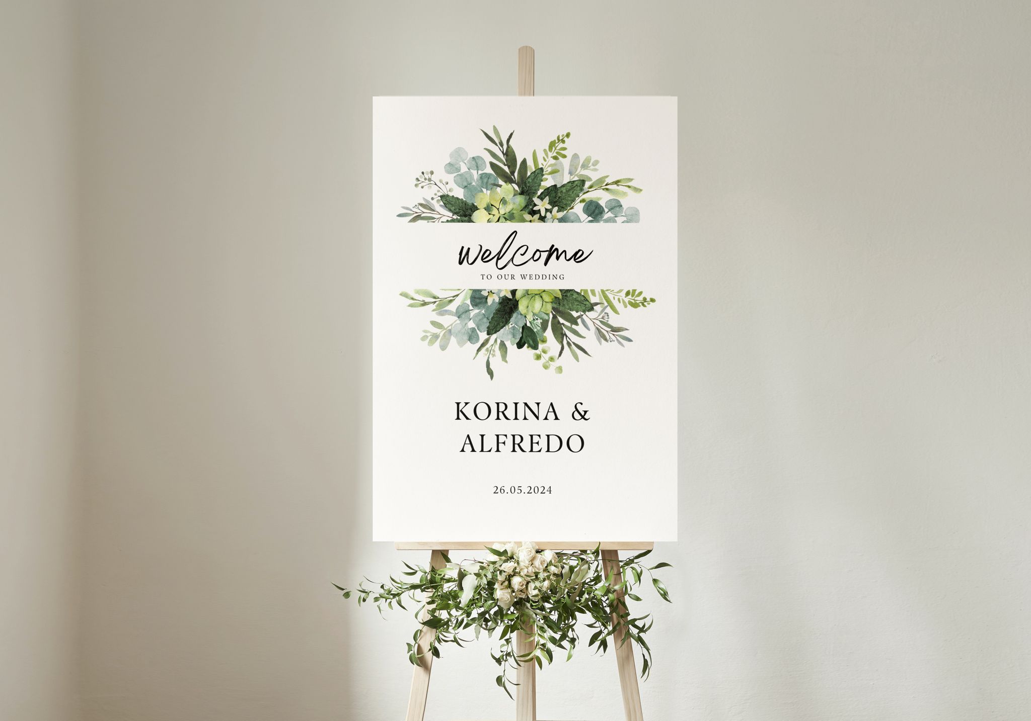 Wedding welcome foam canvas personalised